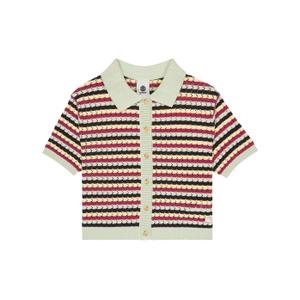 eljsw00117-kta4-koszulka-polo-w-paski-damska-element-crochet-stripes-off-black