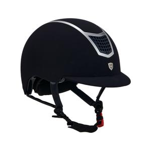 etu00004-navy-silver-kask-jezdziecki-equestro-eclipse-plain-velvet-granatowy-srebrny
