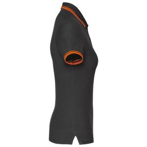 k273-darkgrey-orange-damska-koszulka-polo-w-paski-kariban-ciemnoszary-pomaranczowy