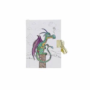 lesa636j03-tajna-ksiega-a6-dziecko-smoka-kiub-kook-160-p-bialy-zielony-11-5x15-5x1-5-cm
