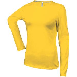 k383-yellow-damska-koszulka-z-dlugim-rekawem-kariban-col-rond-zolty