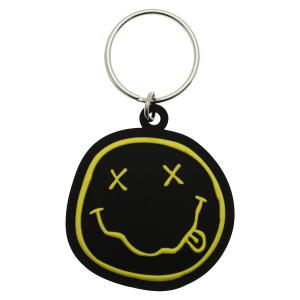 kh368-gumowy-brelok-do-kluczy-rock-a-gogo-nirvana-smiley-czarny-zolty-srebrny-4-4x4-8-cm